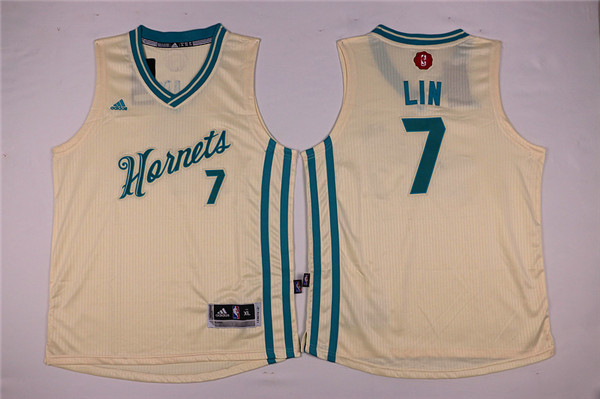 Youth Charlotte Hornets Adidas #7 Lin white NBA Jersey->->Youth Jersey